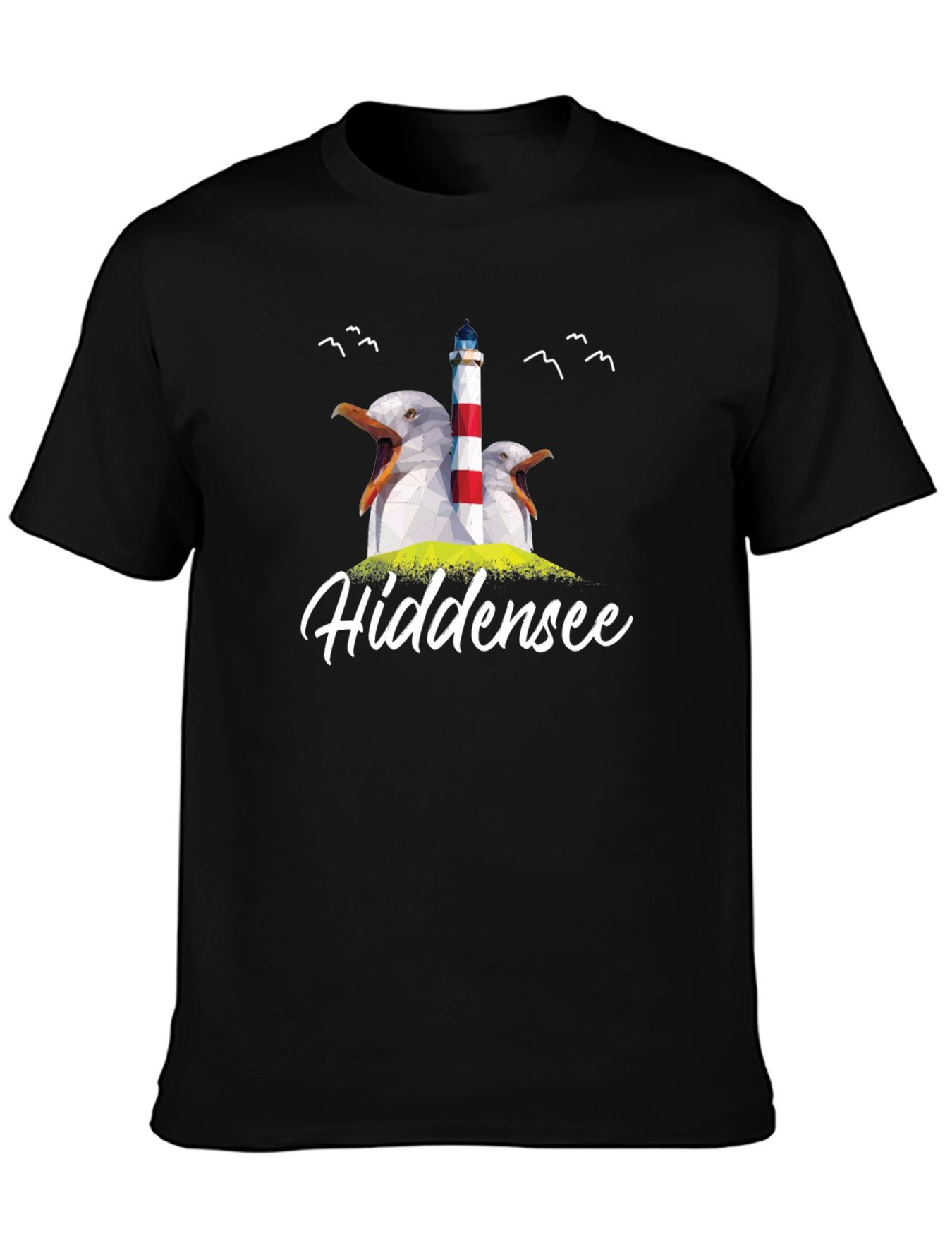Hiddenese Seagull Lighthouse Graphic Tee