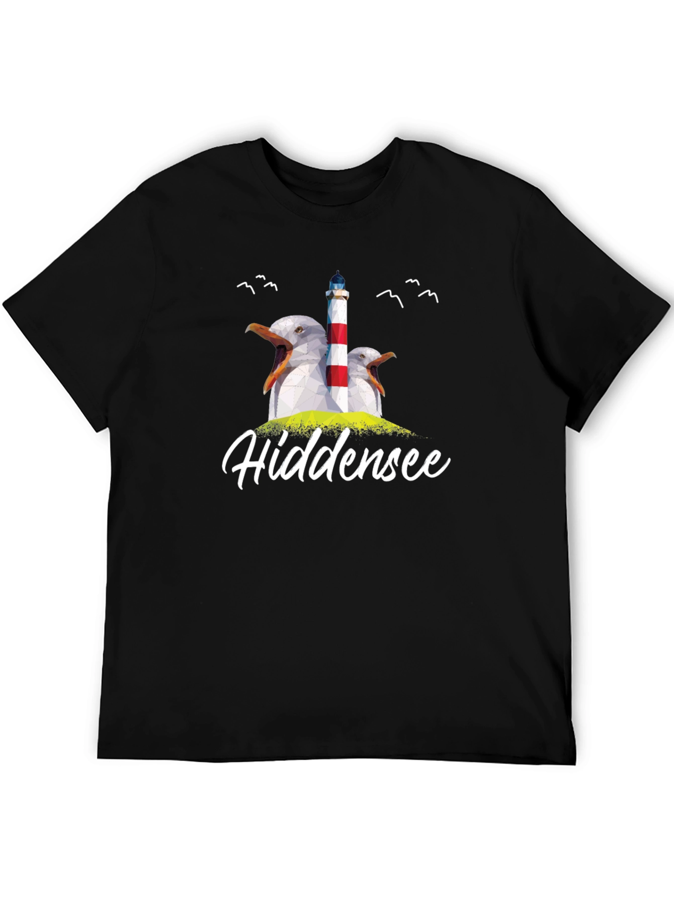 Hiddenese Seagull Lighthouse Graphic Tee