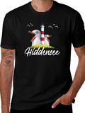 Hiddenese Seagull Lighthouse Graphic Tee