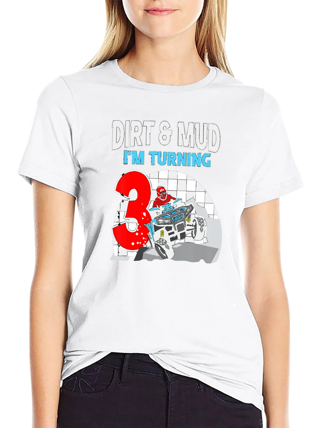 Dirt & Mud Birthday T-Shirt - Turning 3!