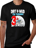 Dirt & Mud Birthday T-Shirt - Turning 3!