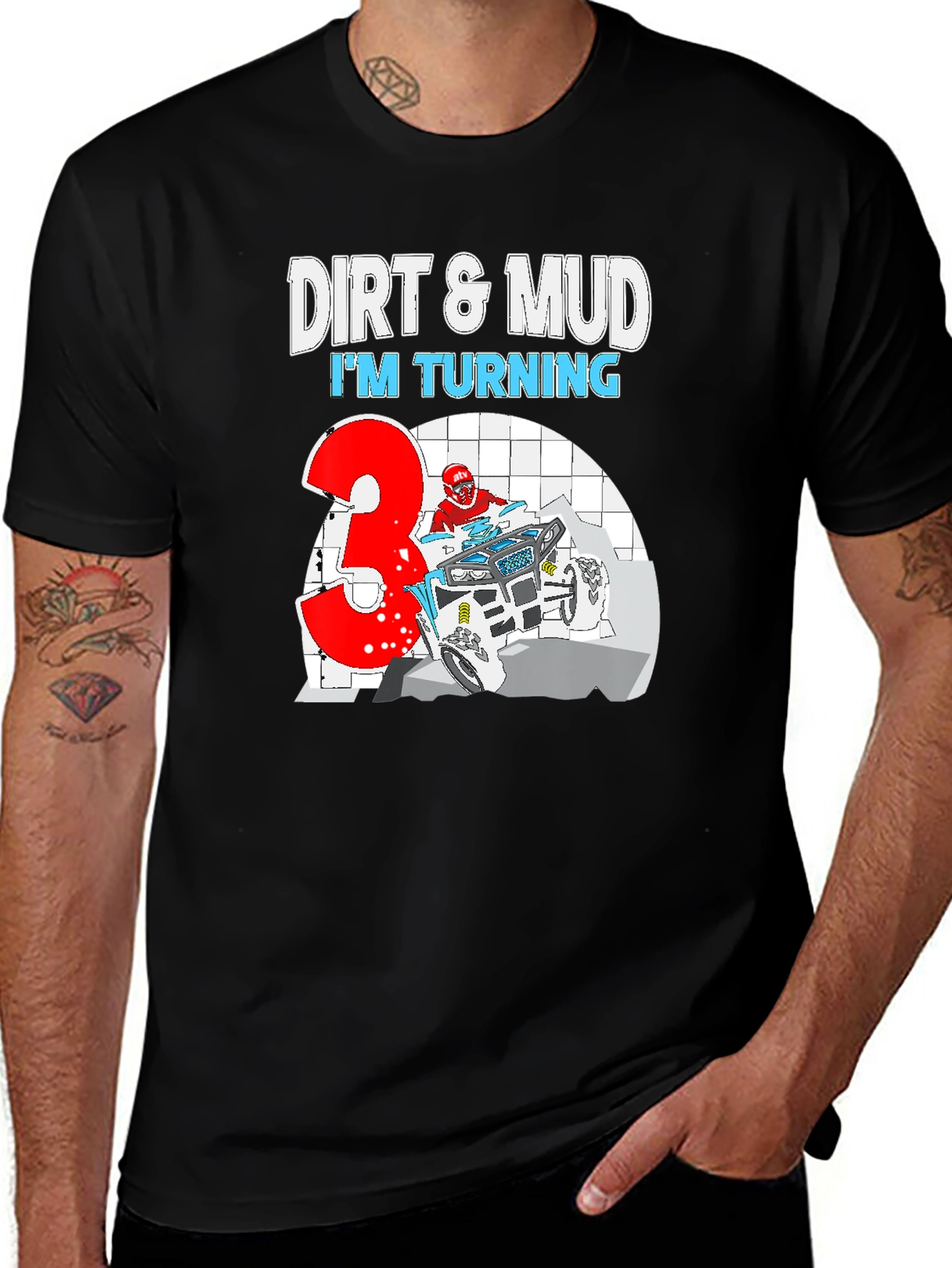 Dirt & Mud Birthday T-Shirt - Turning 3!