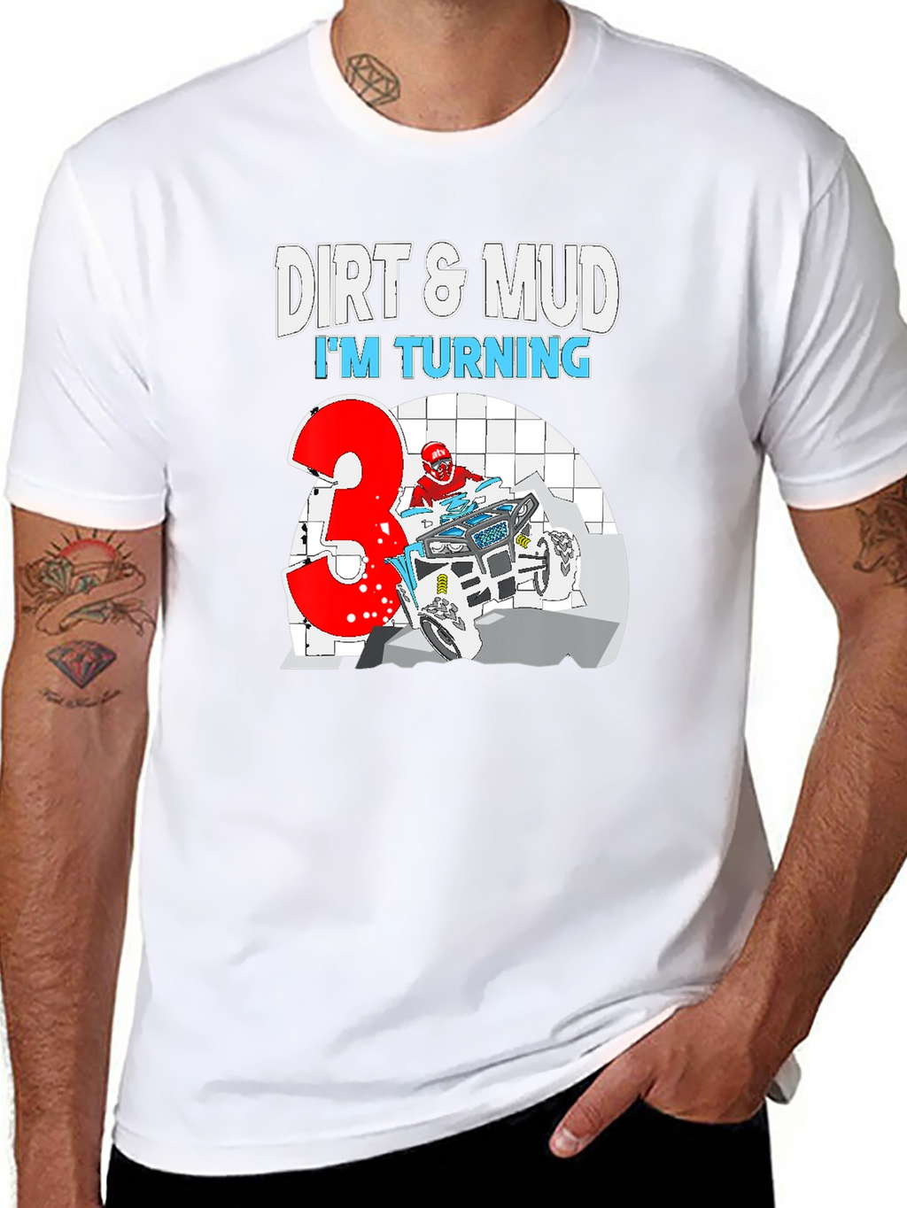 Dirt & Mud Birthday T-Shirt - Turning 3!