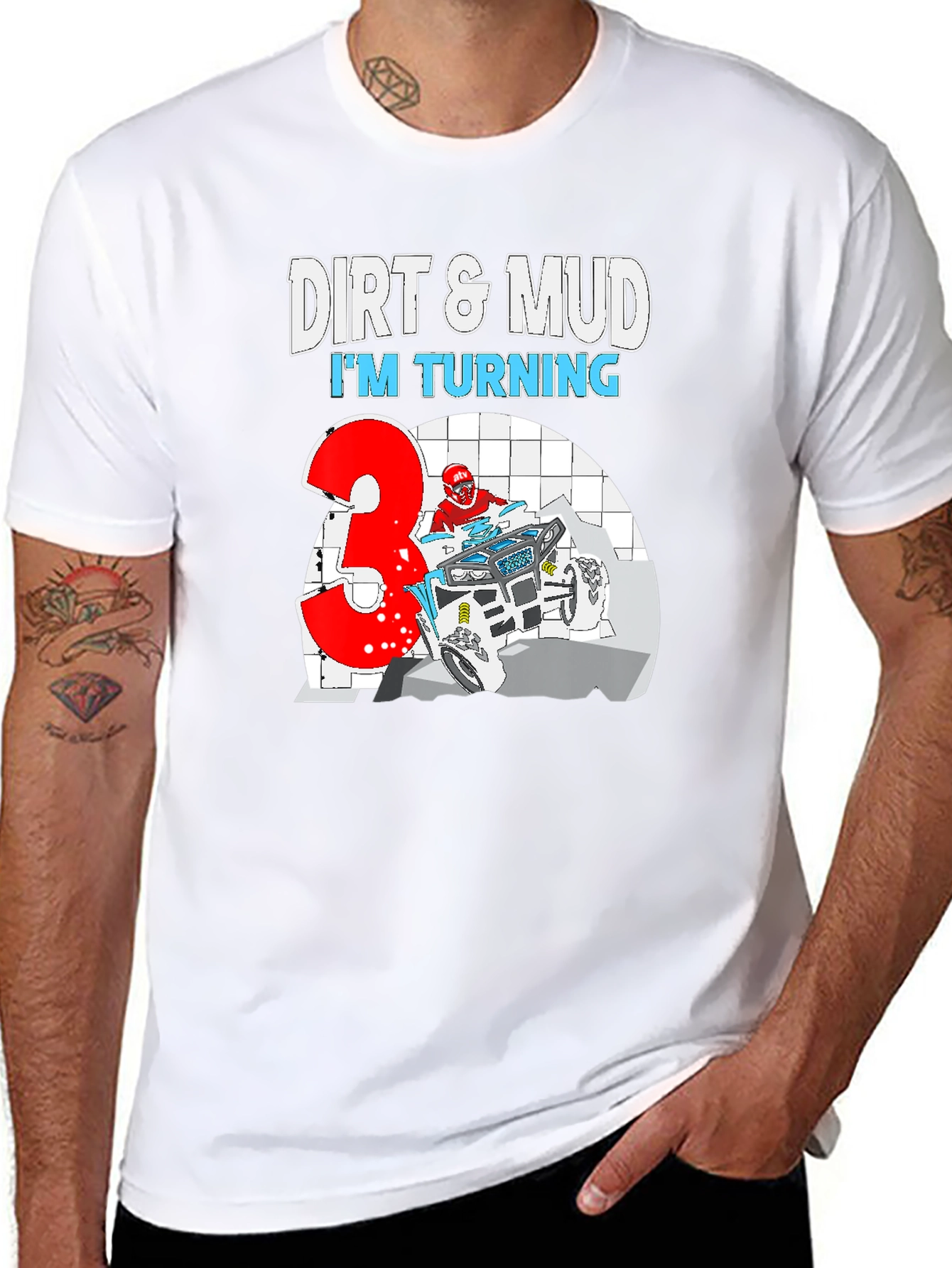 Dirt & Mud Birthday T-Shirt - Turning 3!