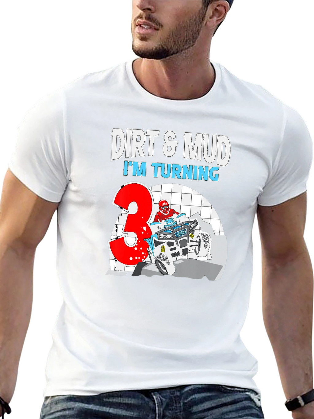 Dirt & Mud Birthday T-Shirt - Turning 3!