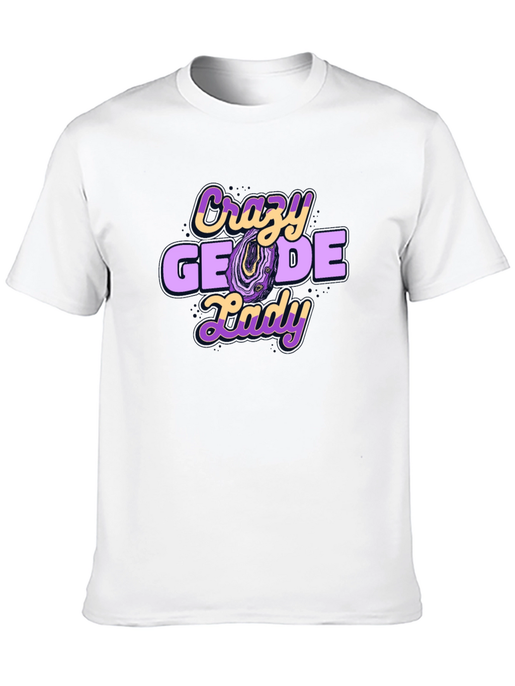 Crazy Geode Lady Graphic T-Shirt - Black