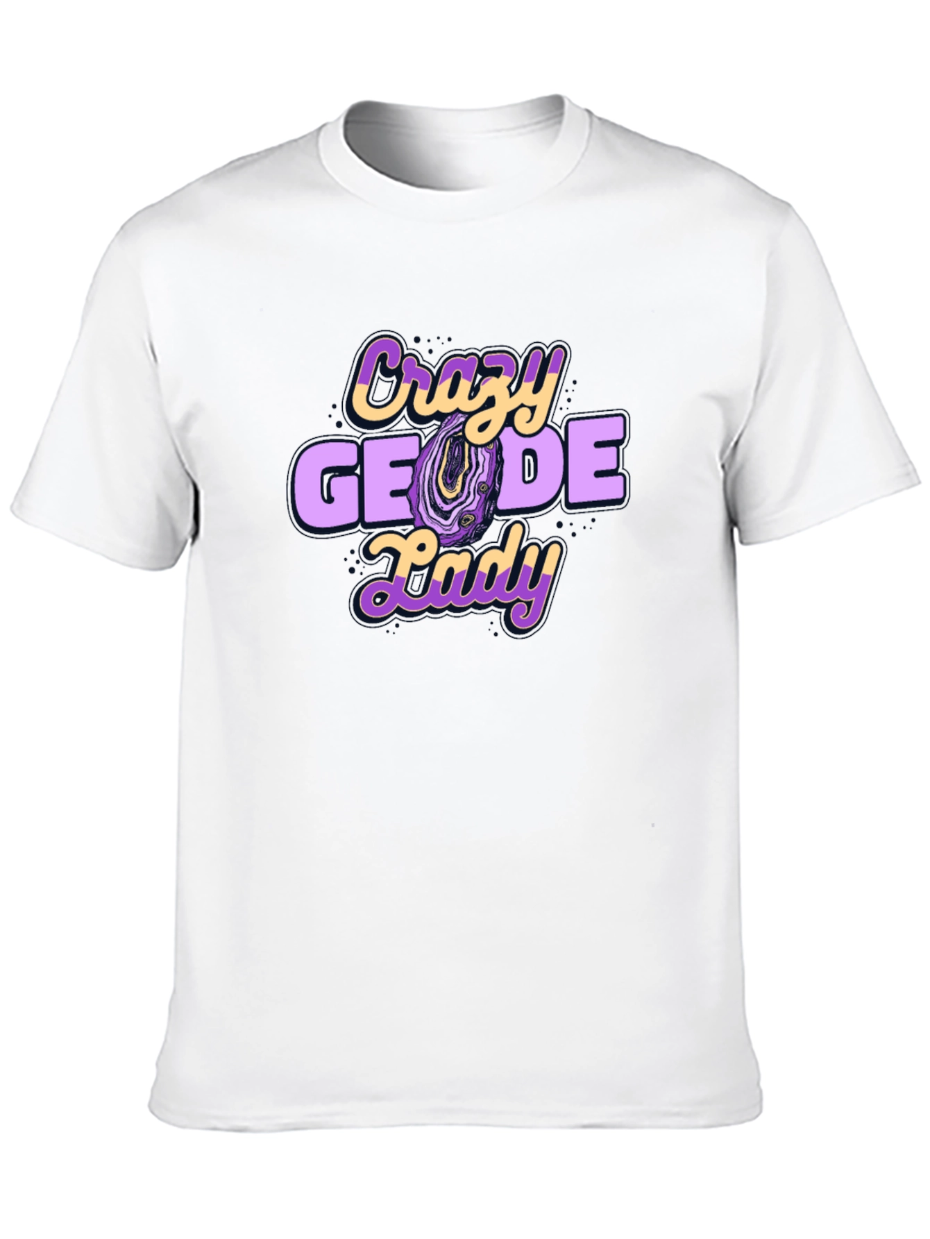 Crazy Geode Lady Graphic T-Shirt - Black