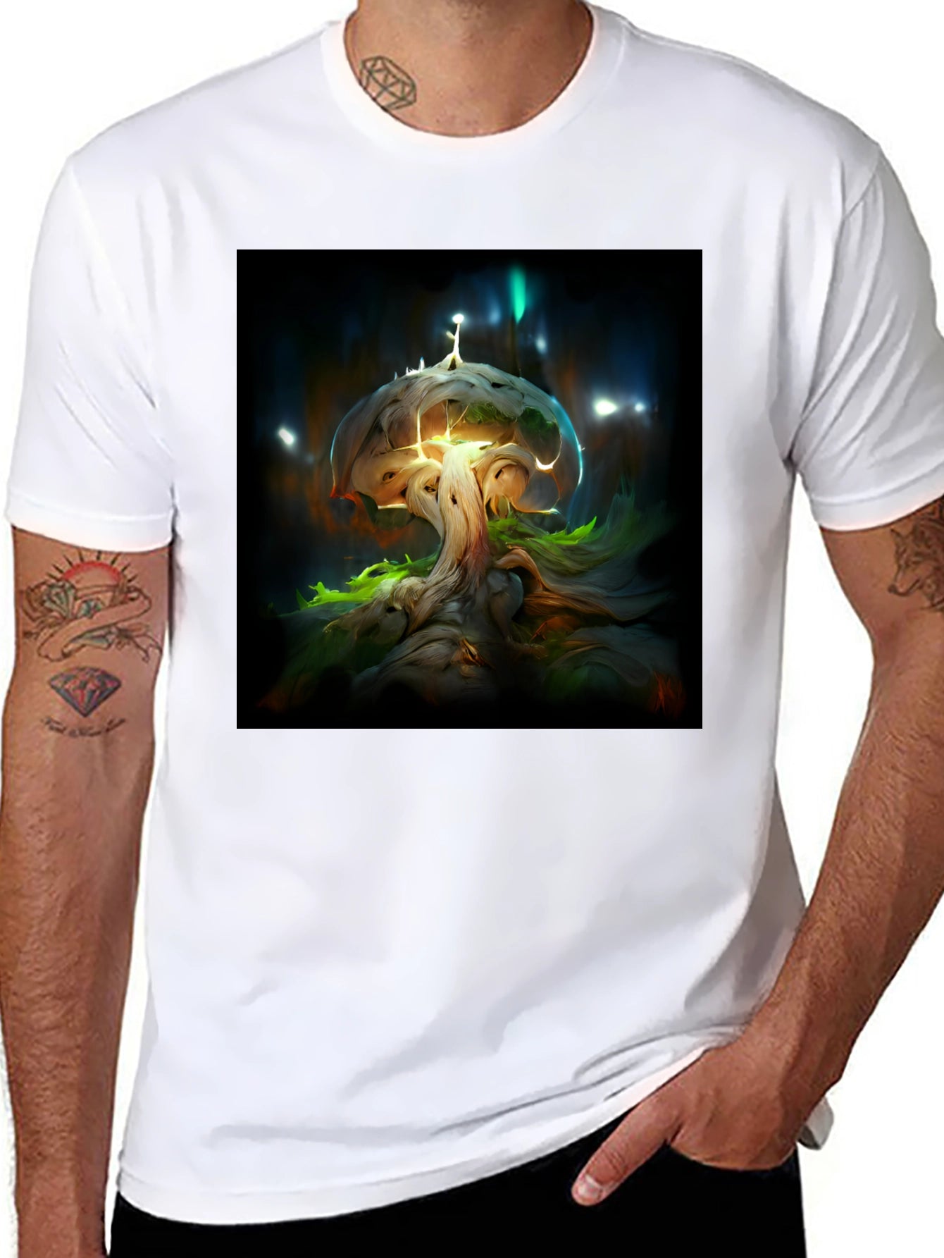 Fantasy Mushroom Tree Graphic Tee