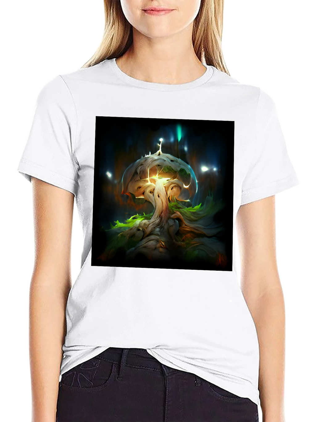Fantasy Mushroom Tree Graphic Tee