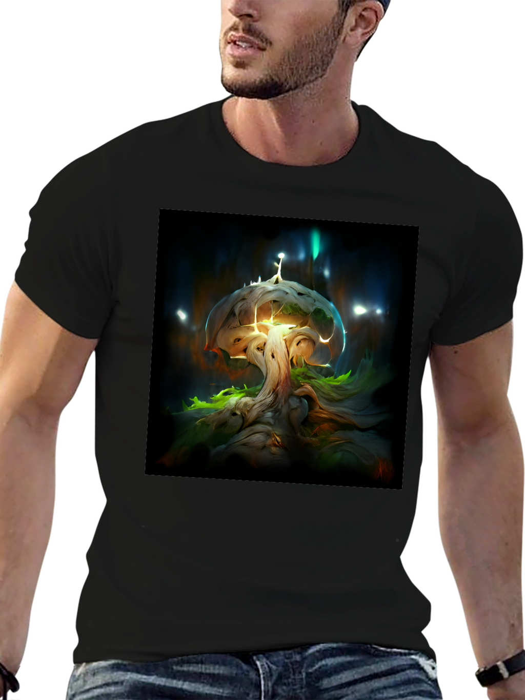 Fantasy Mushroom Tree Graphic Tee