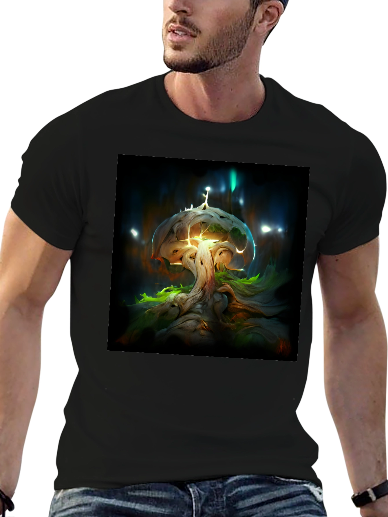 Fantasy Mushroom Tree Graphic Tee