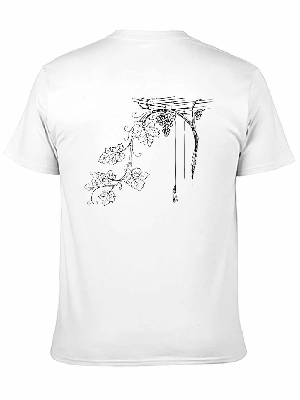 Elegant Grape Vine Graphic Tee - Classic Comfort