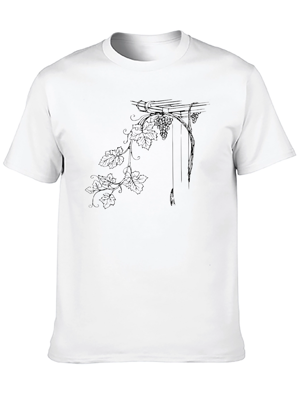 Elegant Grape Vine Graphic Tee - Classic Comfort