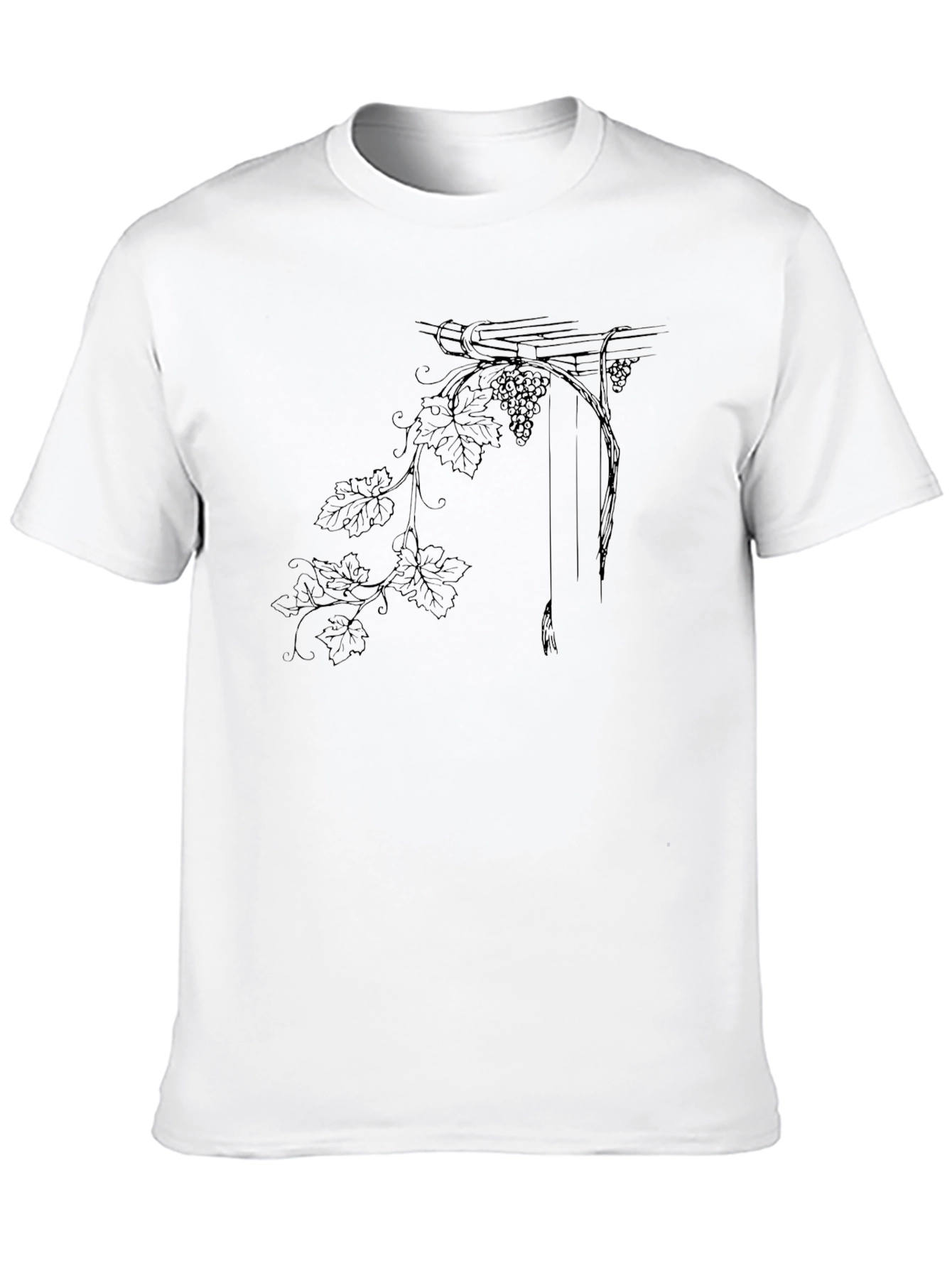 Elegant Grape Vine Graphic Tee - Classic Comfort