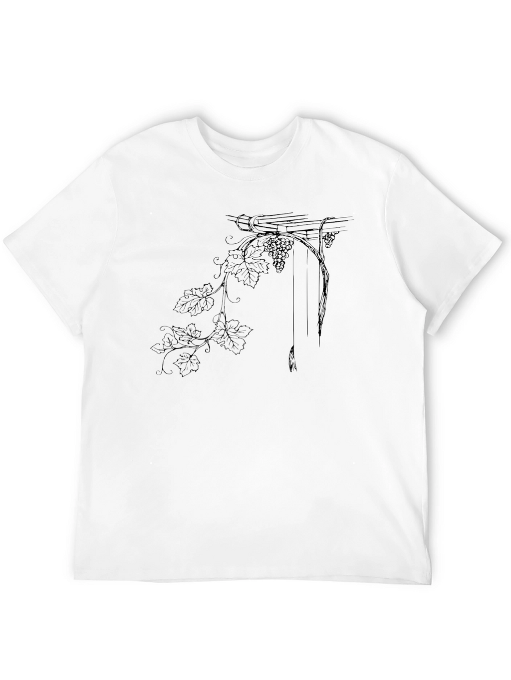 Elegant Grape Vine Graphic Tee - Classic Comfort