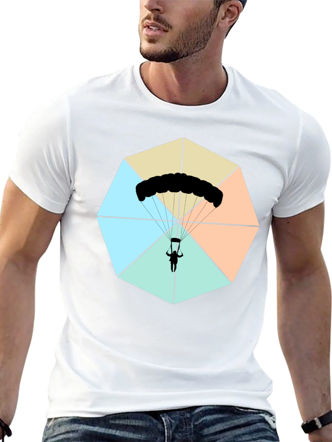 Parachute Graphic Tee - Black Cotton Blend