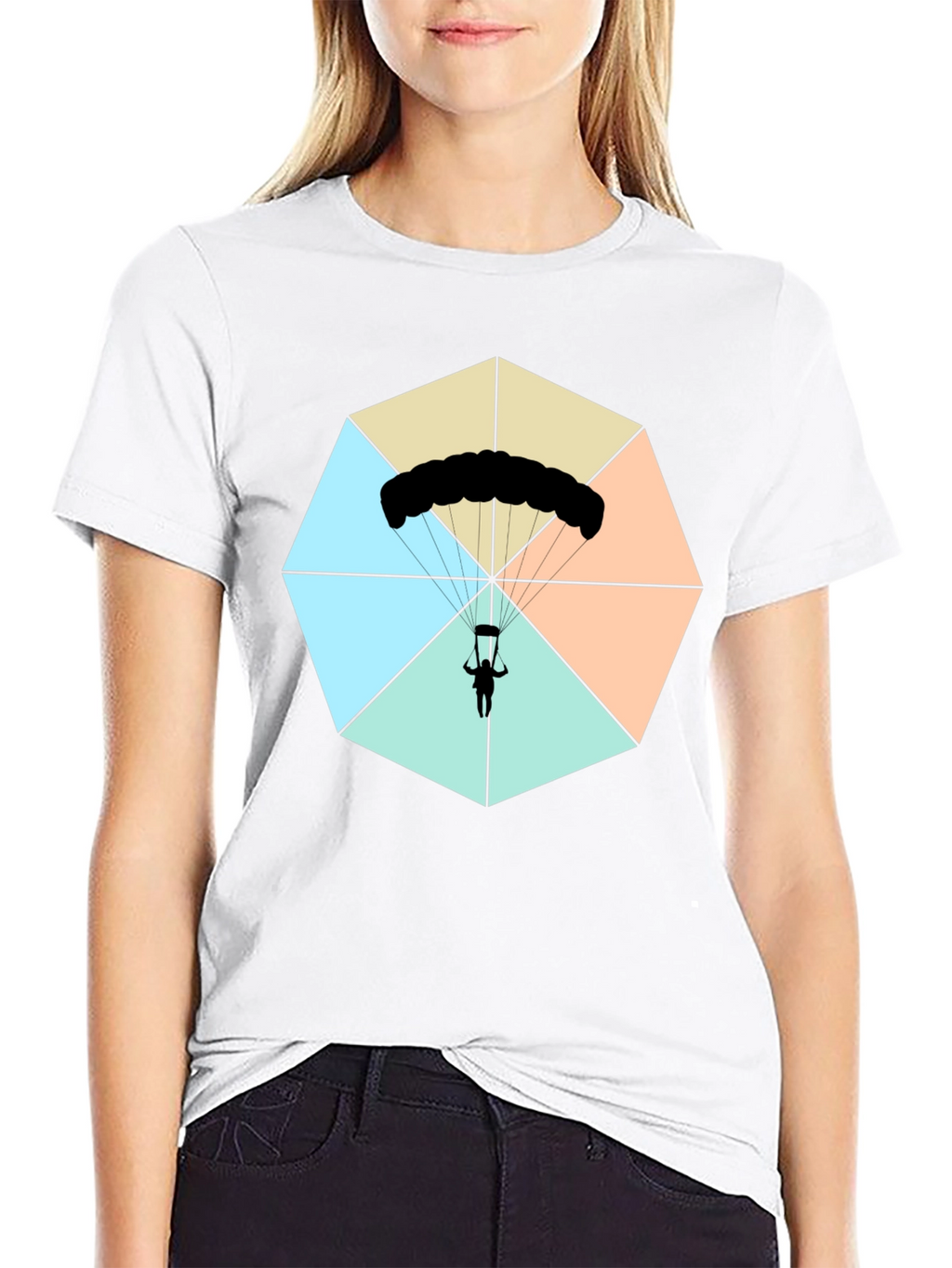 Parachute Graphic Tee - Black Cotton Blend