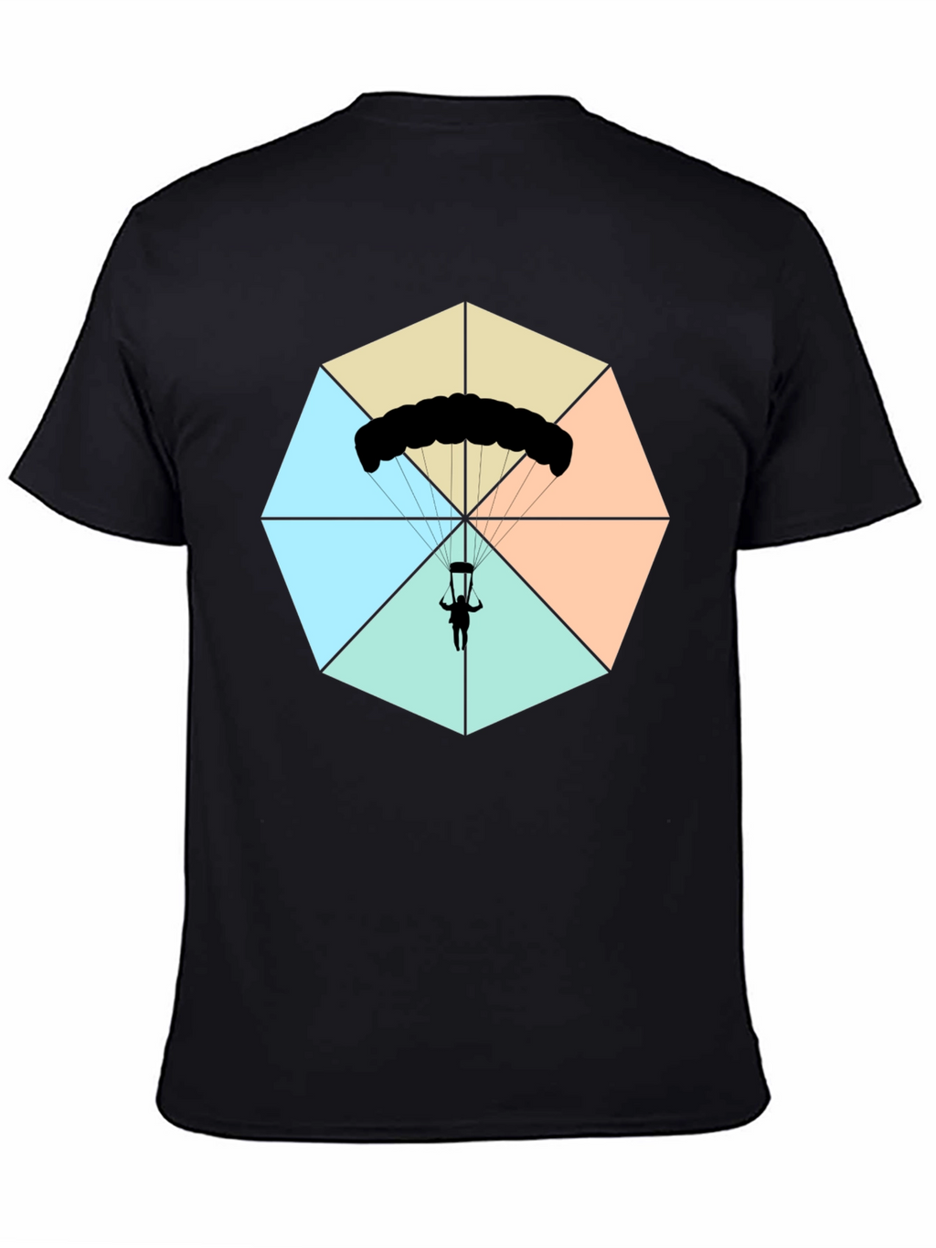 Parachute Graphic Tee - Black Cotton Blend
