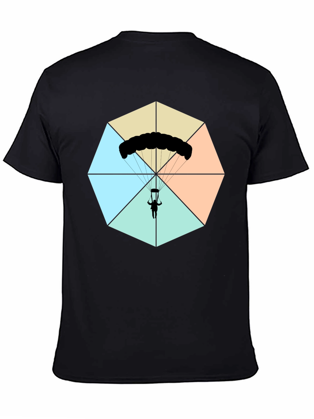 Parachute Graphic Tee - Black Cotton Blend