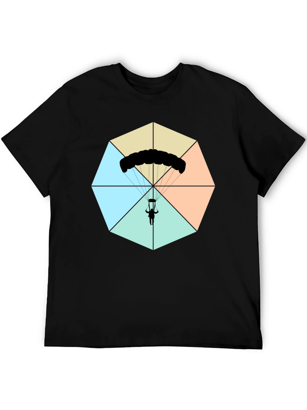 Parachute Graphic Tee - Black Cotton Blend
