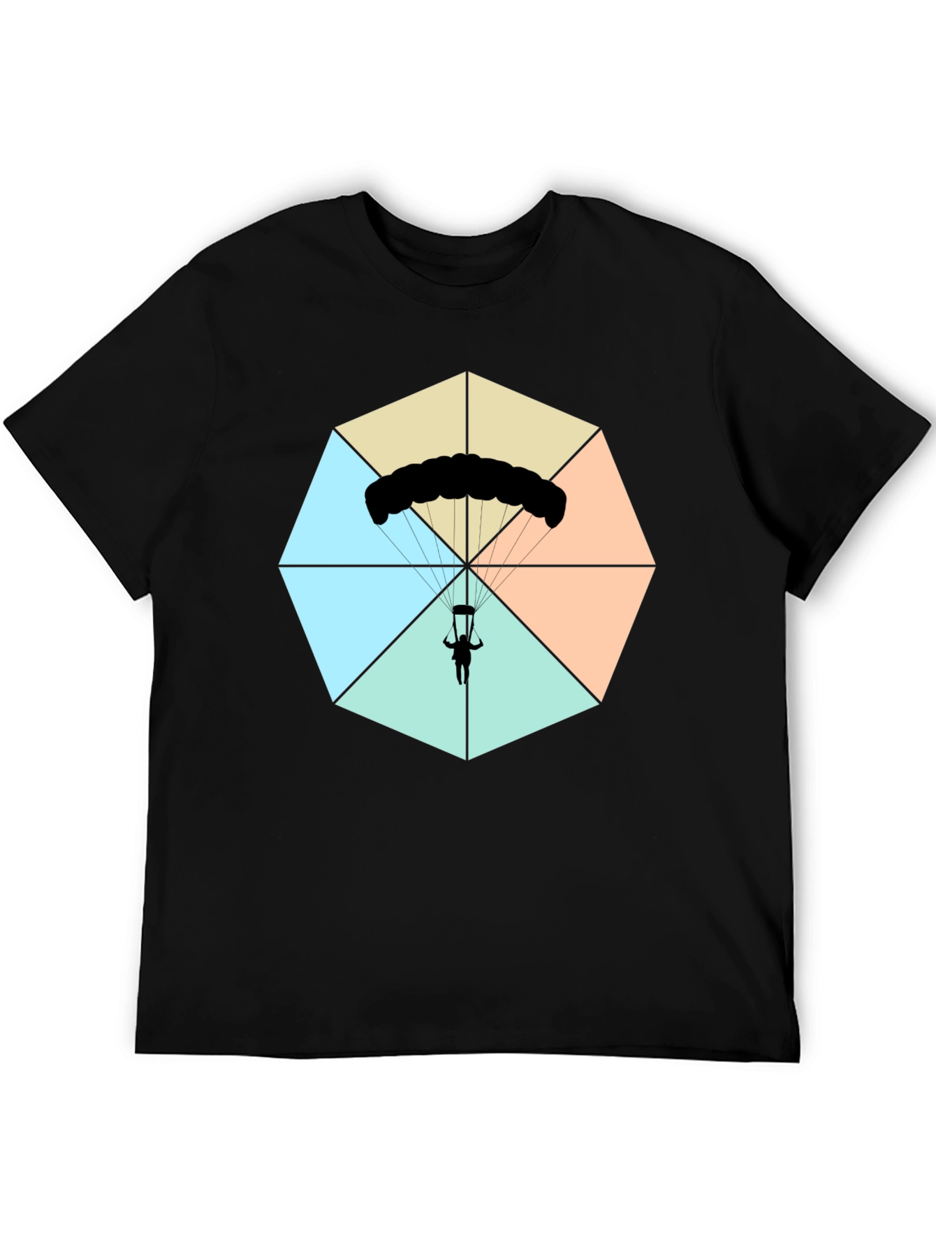 Parachute Graphic Tee - Black Cotton Blend