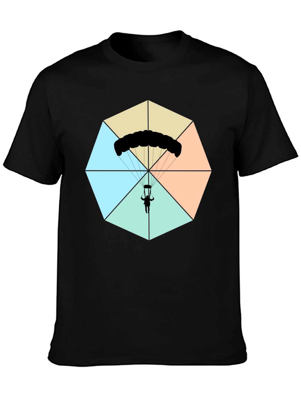 Parachute Graphic Tee - Black Cotton Blend
