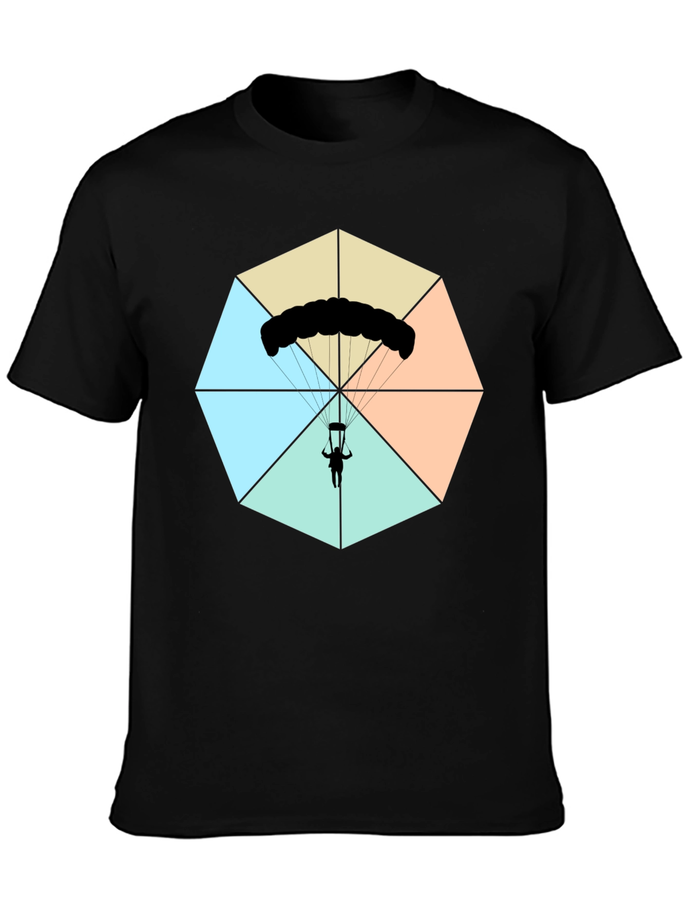 Parachute Graphic Tee - Black Cotton Blend