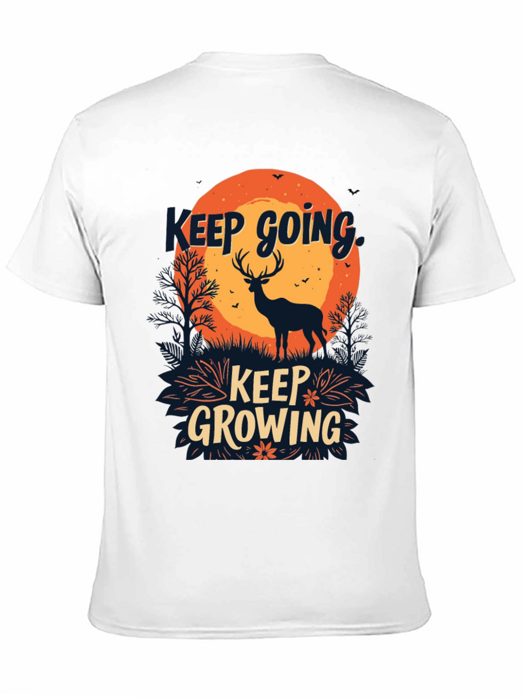 Keep Going Keep Growing Black Graphic T-Shirt