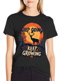 Keep Going Keep Growing Black Graphic T-Shirt