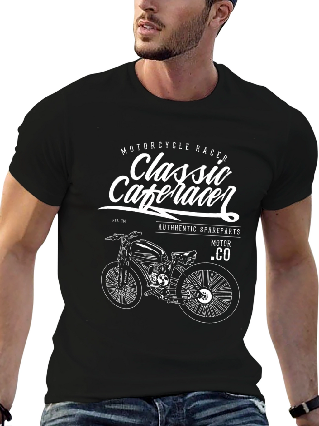 Classic Cafe Racer Motorcycle Graphic Tee
