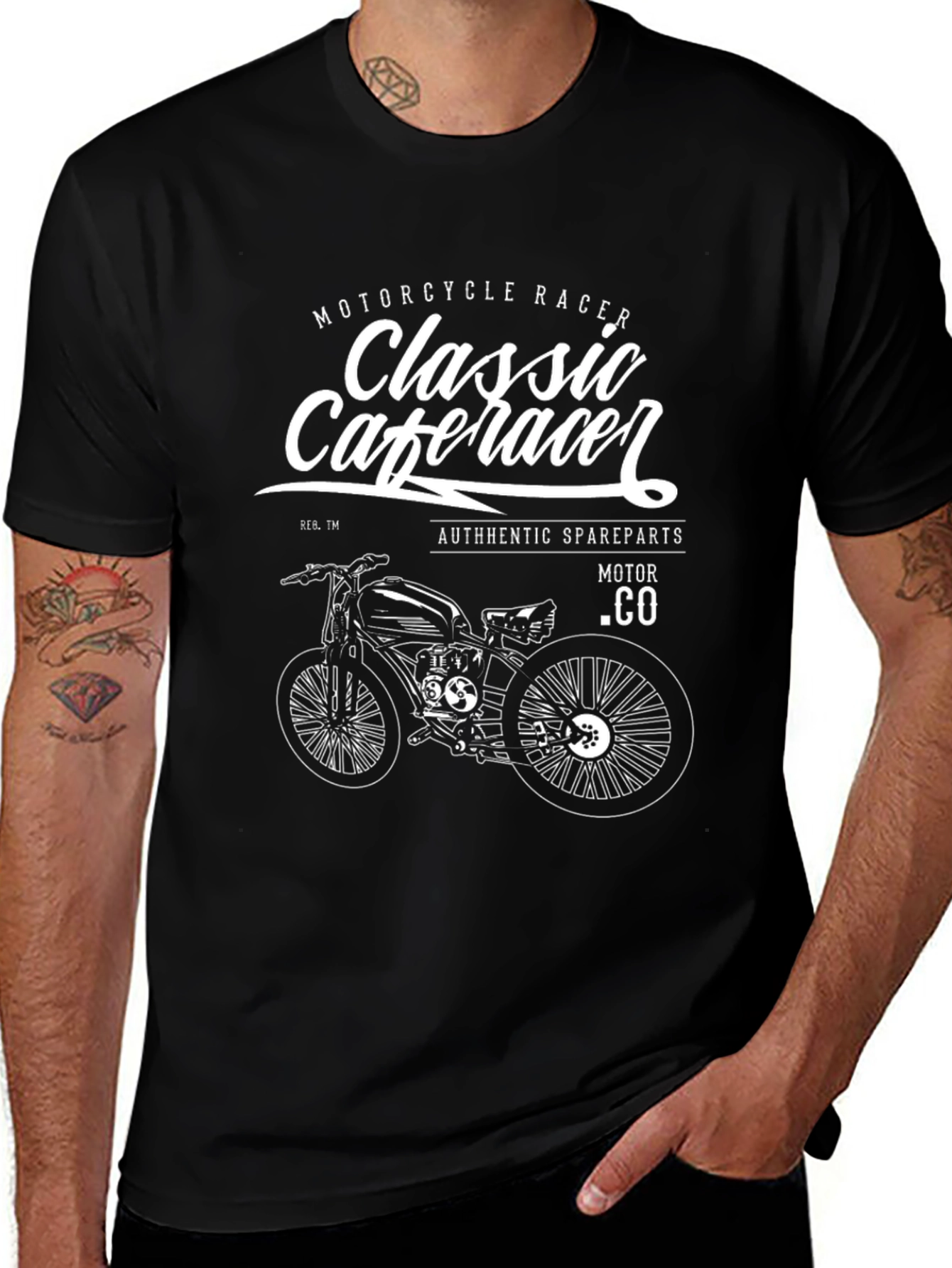 Classic Cafe Racer Motorcycle Graphic Tee