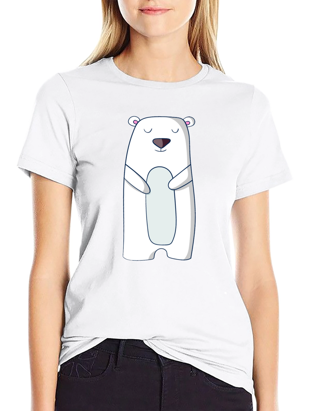 Polar Bear Graphic Tee - Cute Black T-Shirt