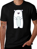 Polar Bear Graphic Tee - Cute Black T-Shirt