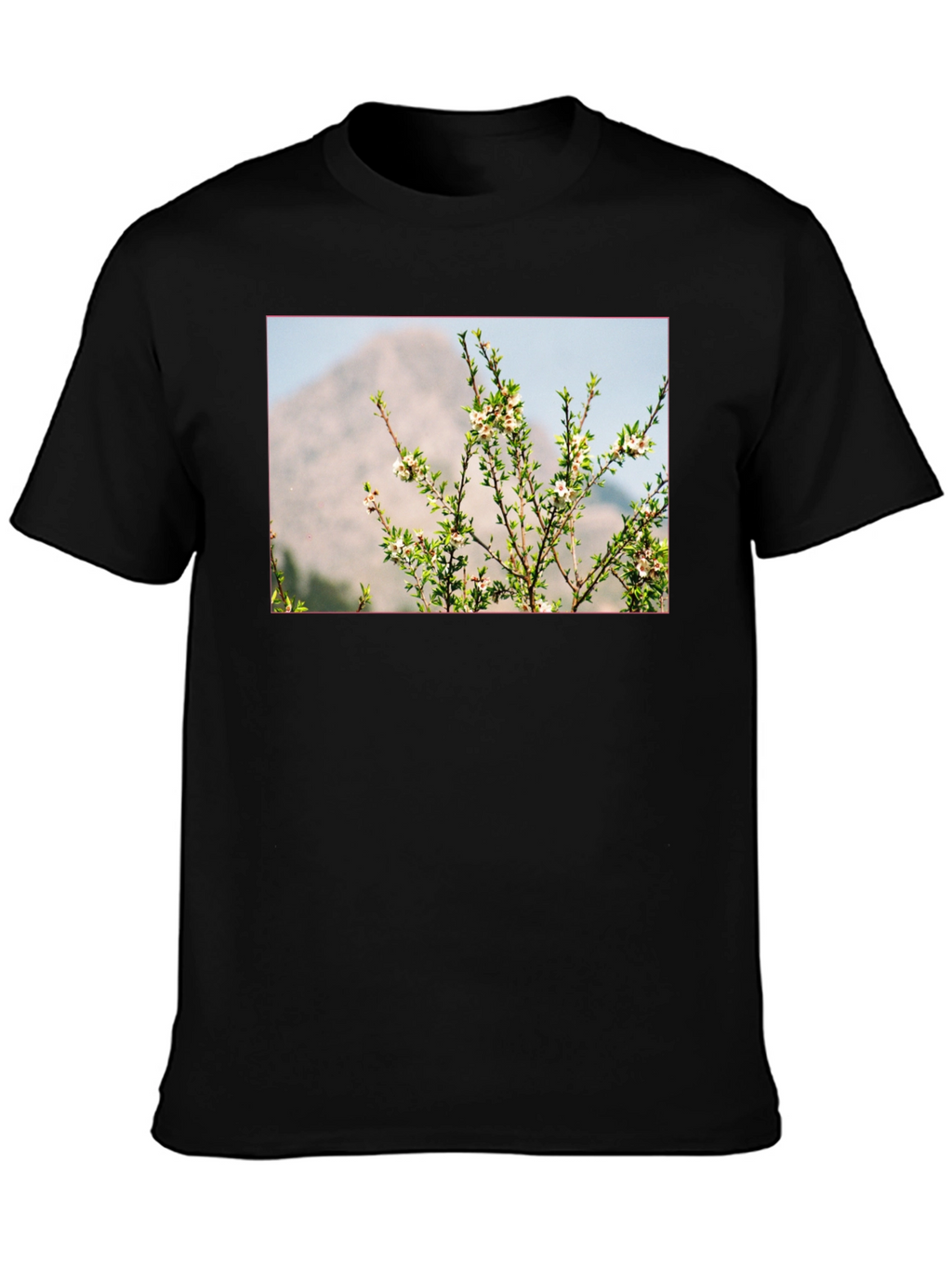 Nature Print Black T-Shirt