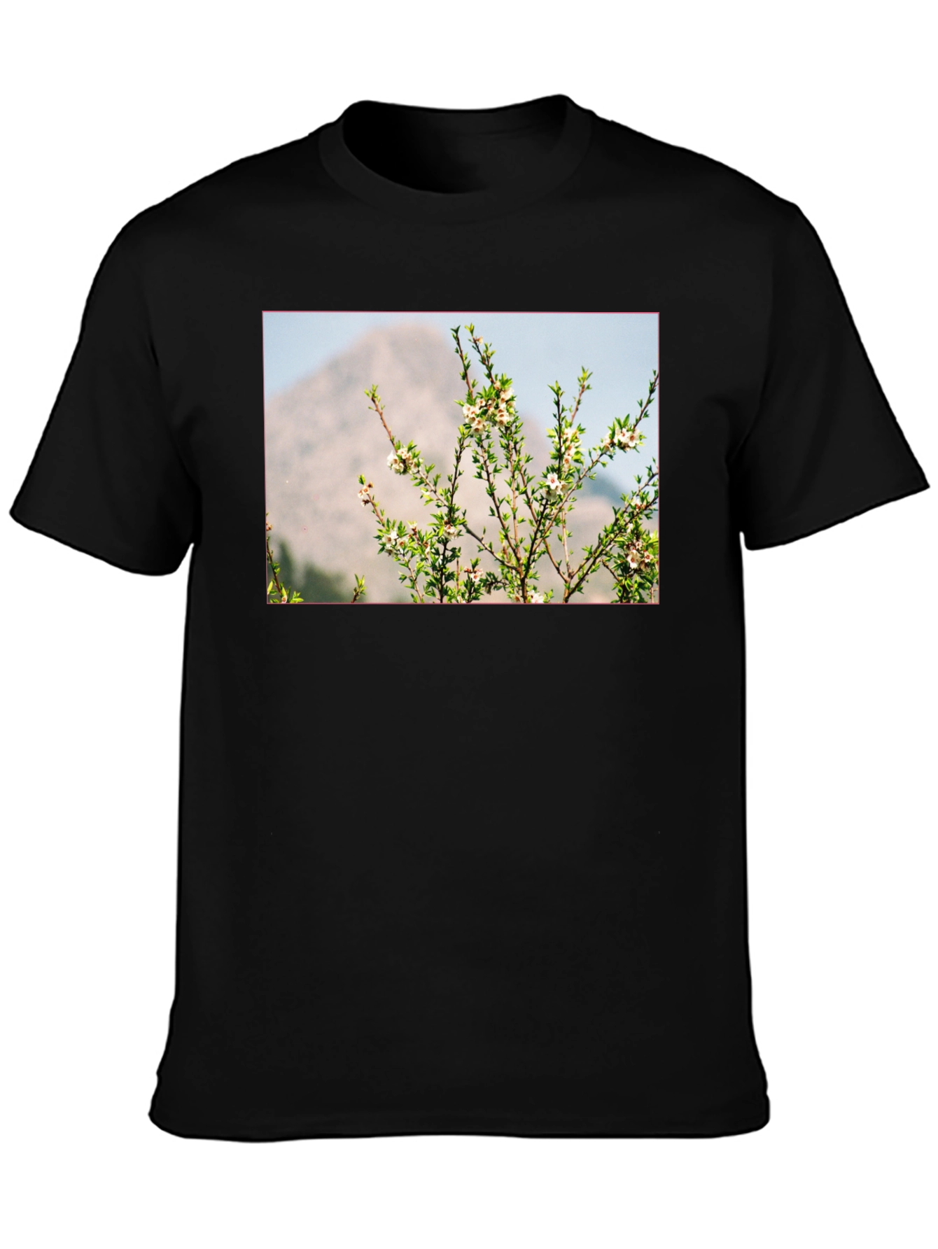 Nature Print Black T-Shirt