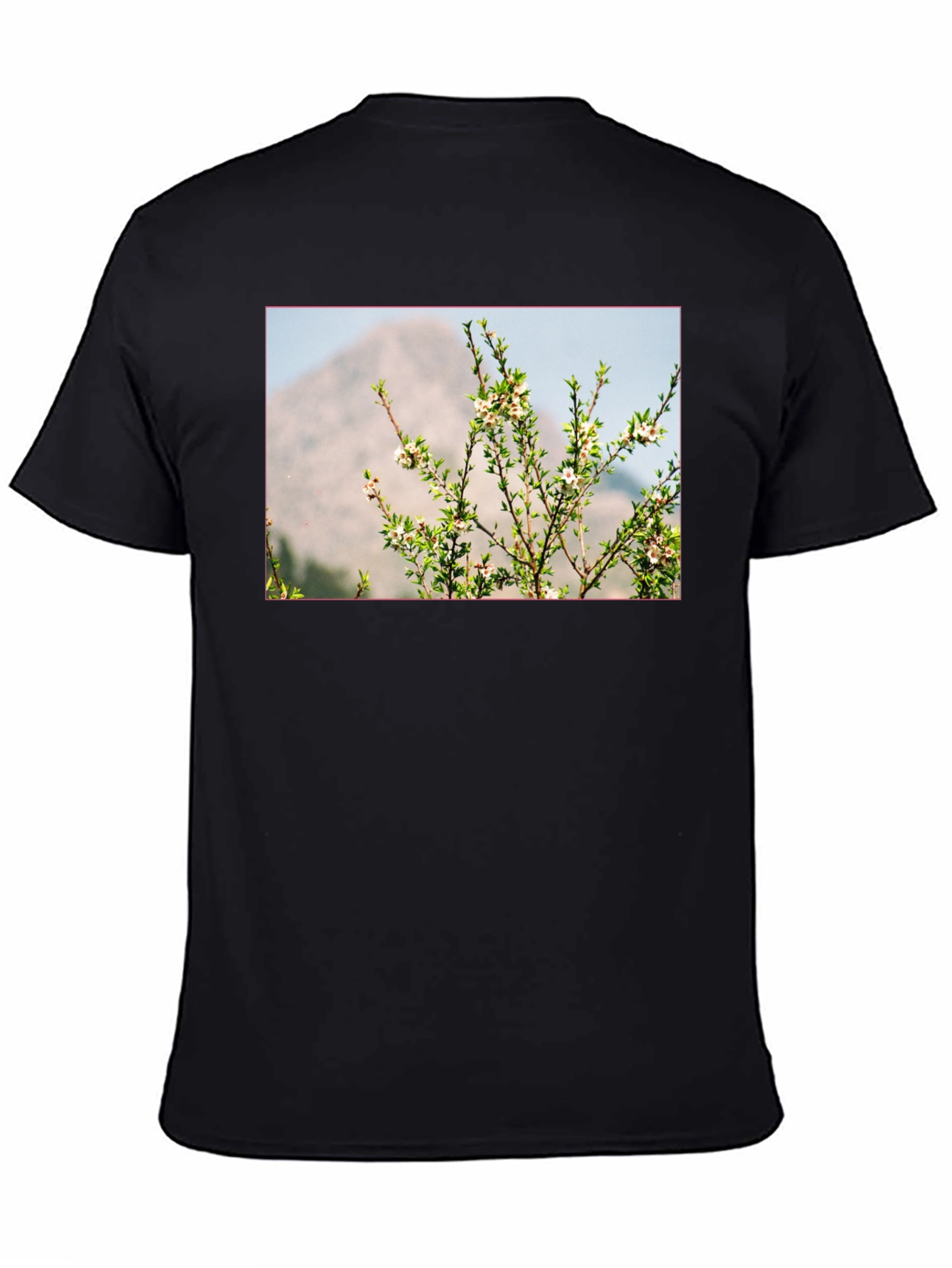 Nature Print Black T-Shirt