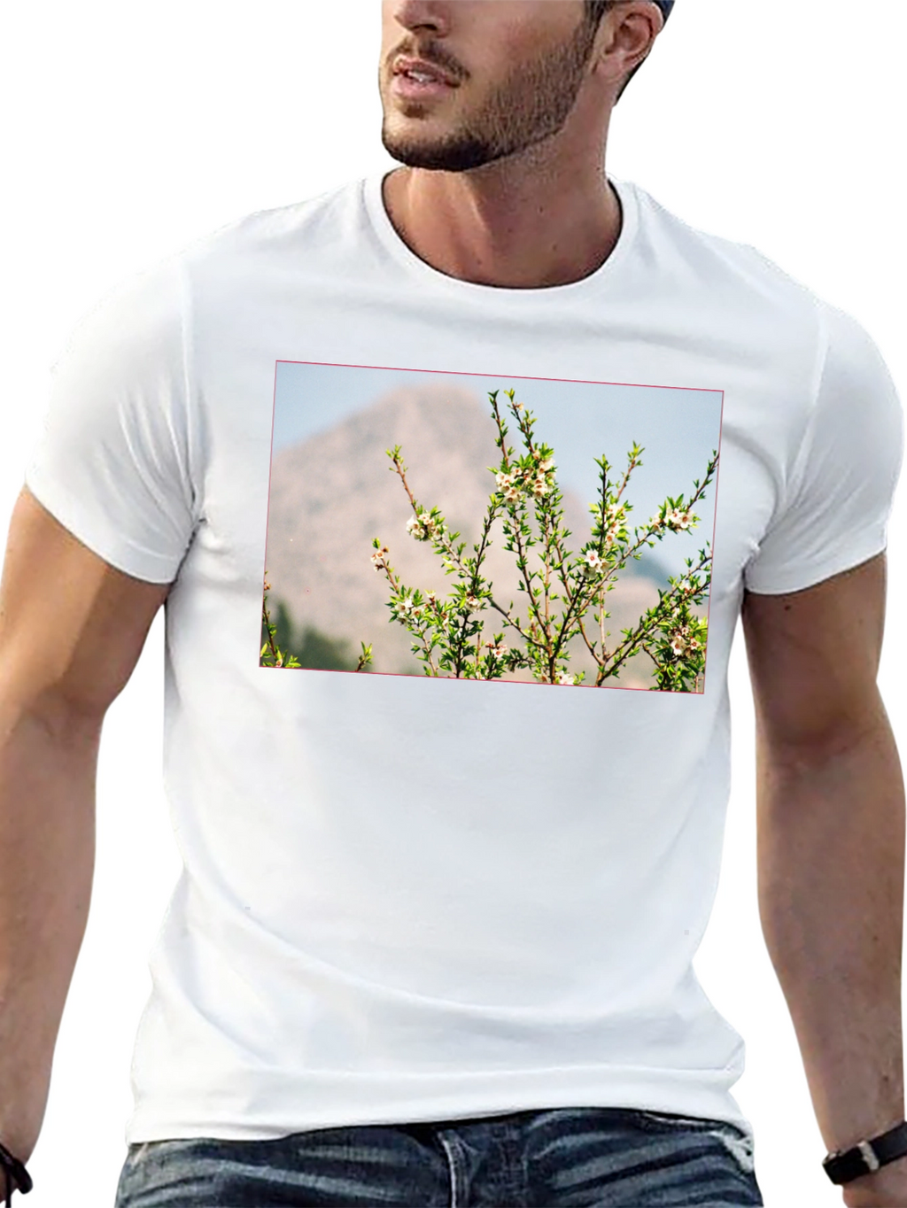 Nature Print Black T-Shirt