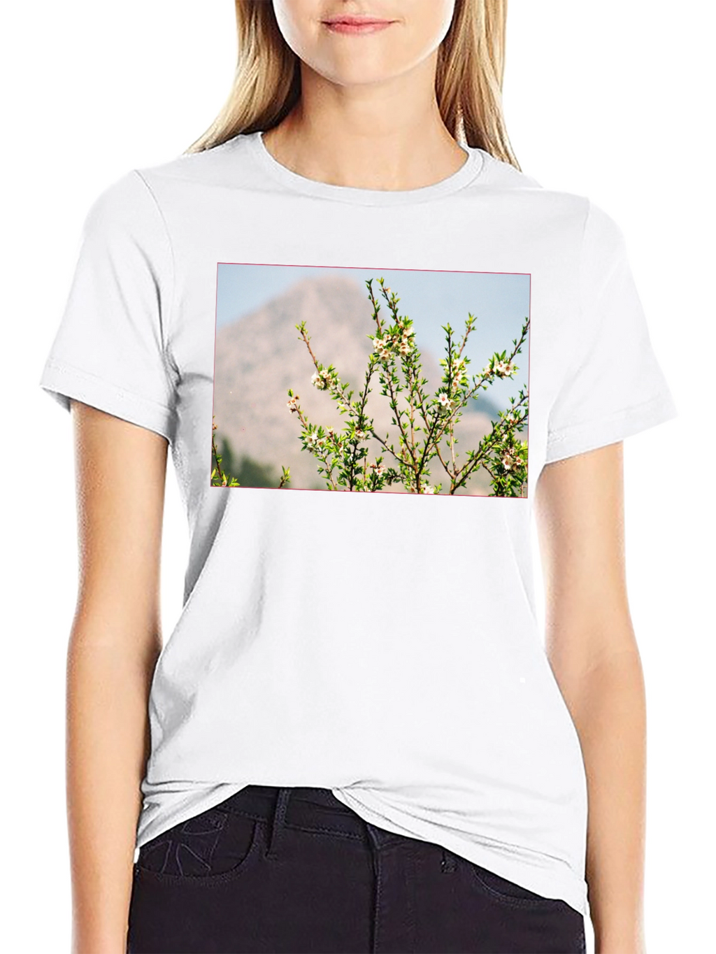 Nature Print Black T-Shirt