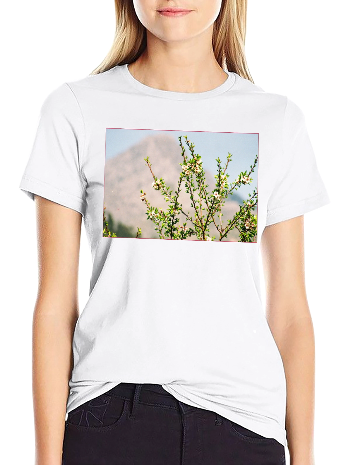 Nature Print Black T-Shirt