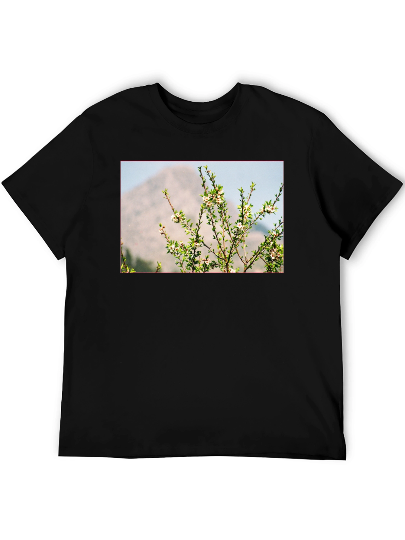 Nature Print Black T-Shirt