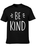 Be Kind Graphic Tee - Black Crew Neck T-Shirt
