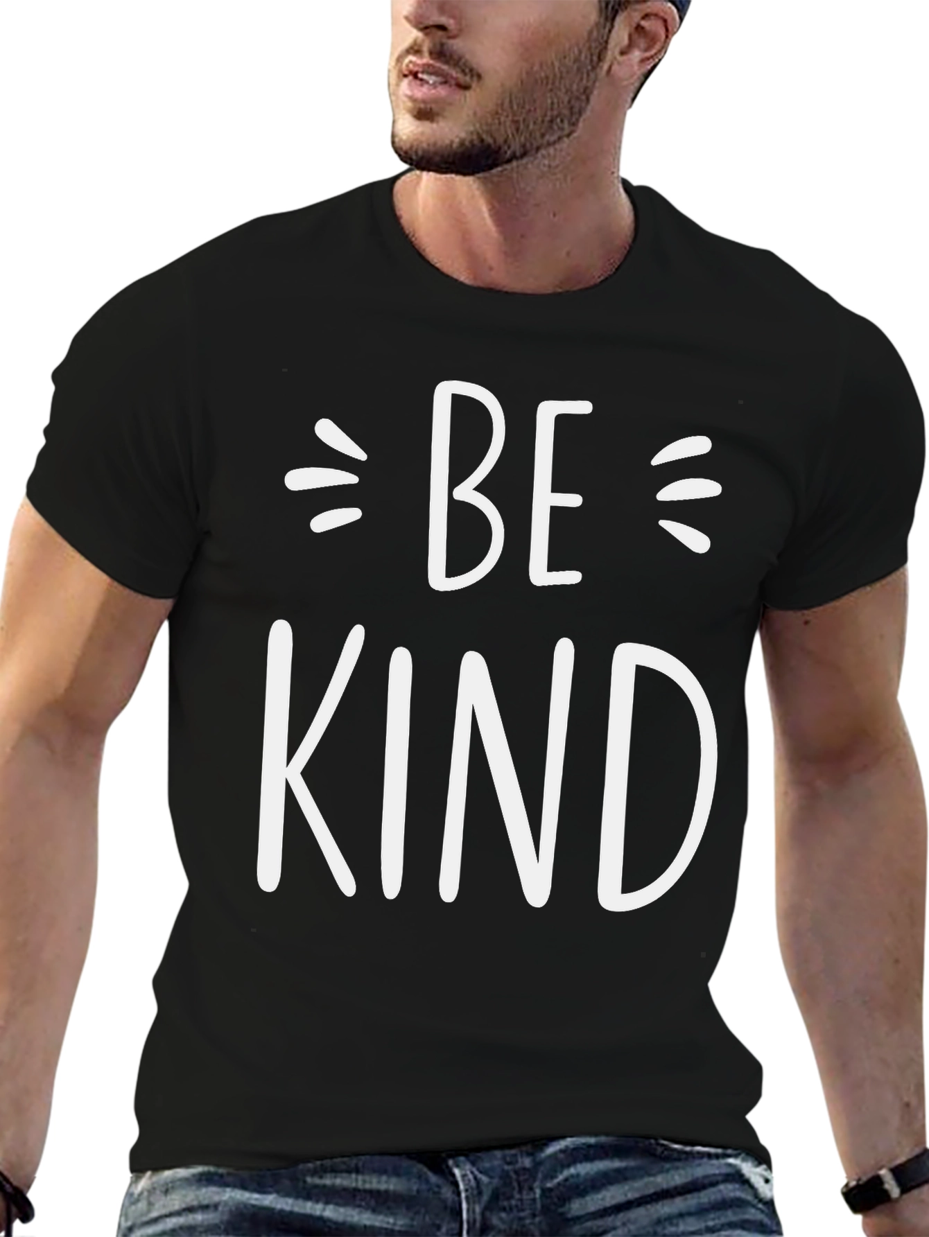 Be Kind Graphic Tee - Black Crew Neck T-Shirt