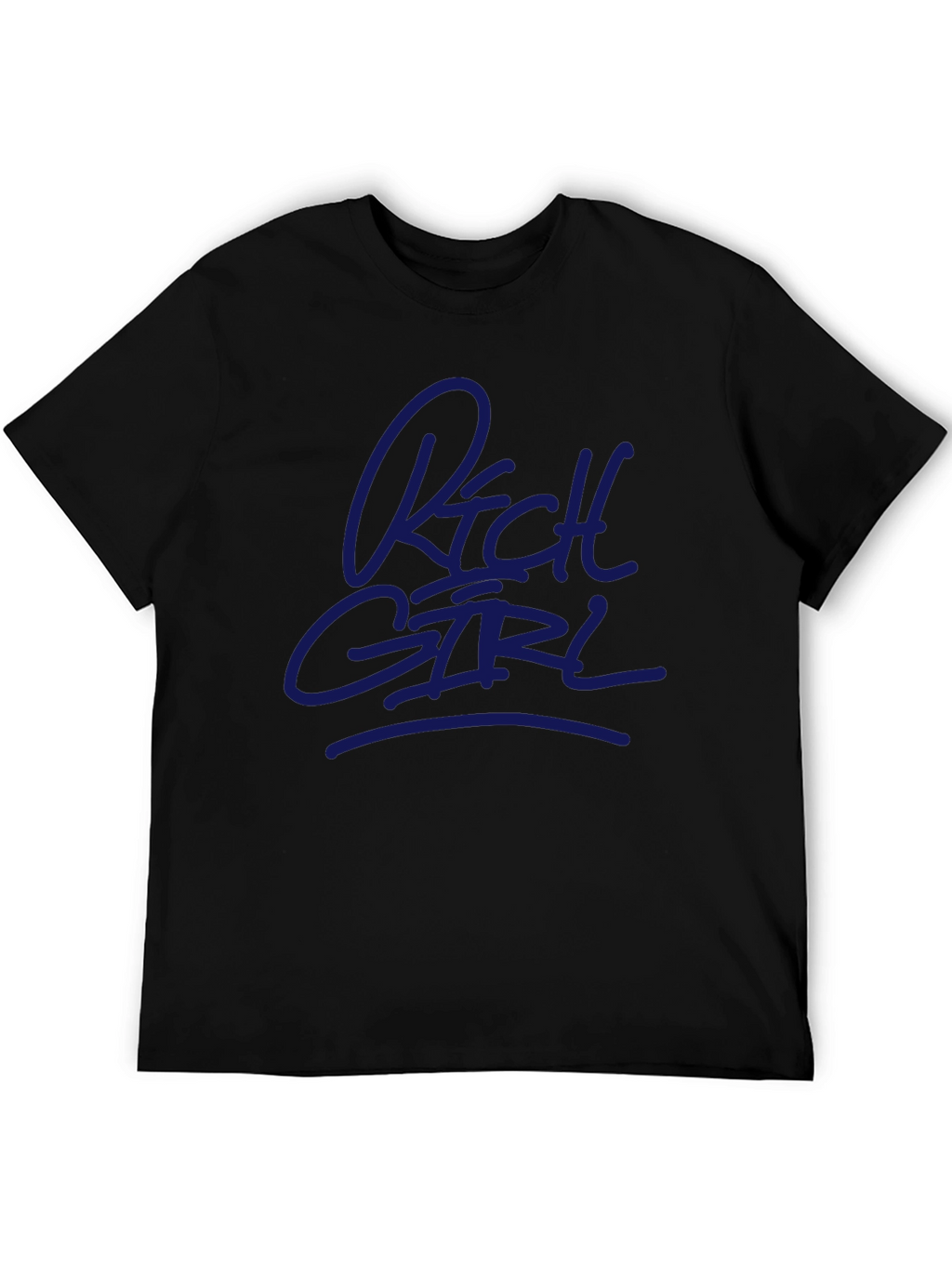 Rich Girl Graphic T-Shirt - Black Crew Neck