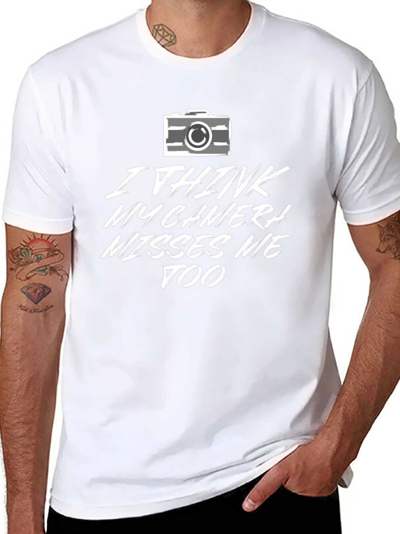 Camera Misses Me Graphic Tee - Photography Lovers T-Shirt