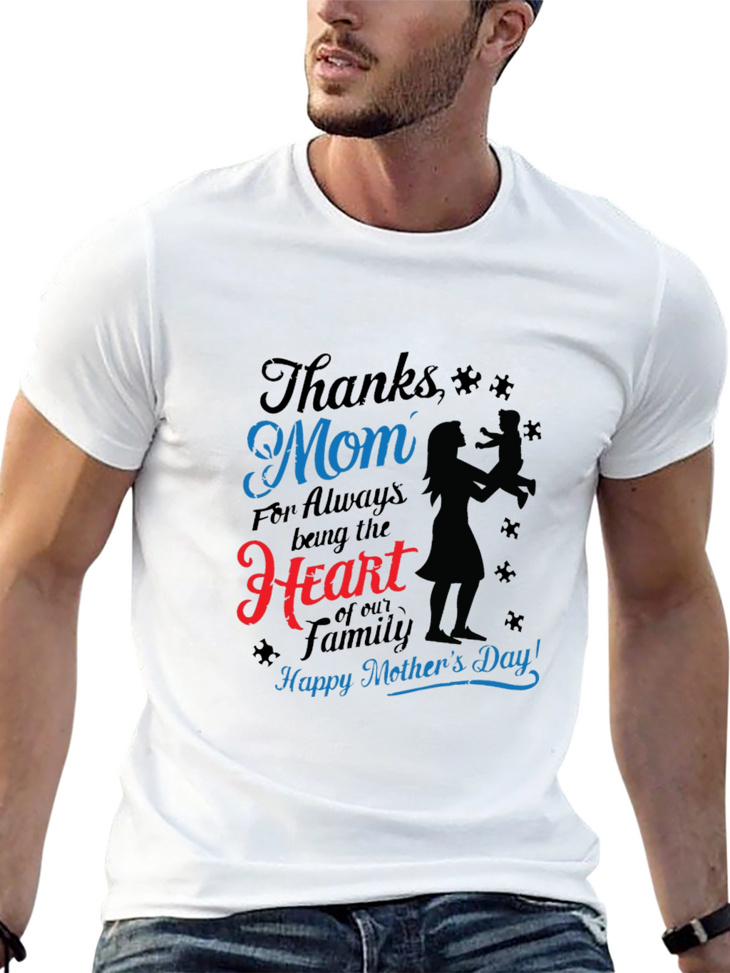 Thanks Mom Graphic T-Shirt - Mothers Day Gift