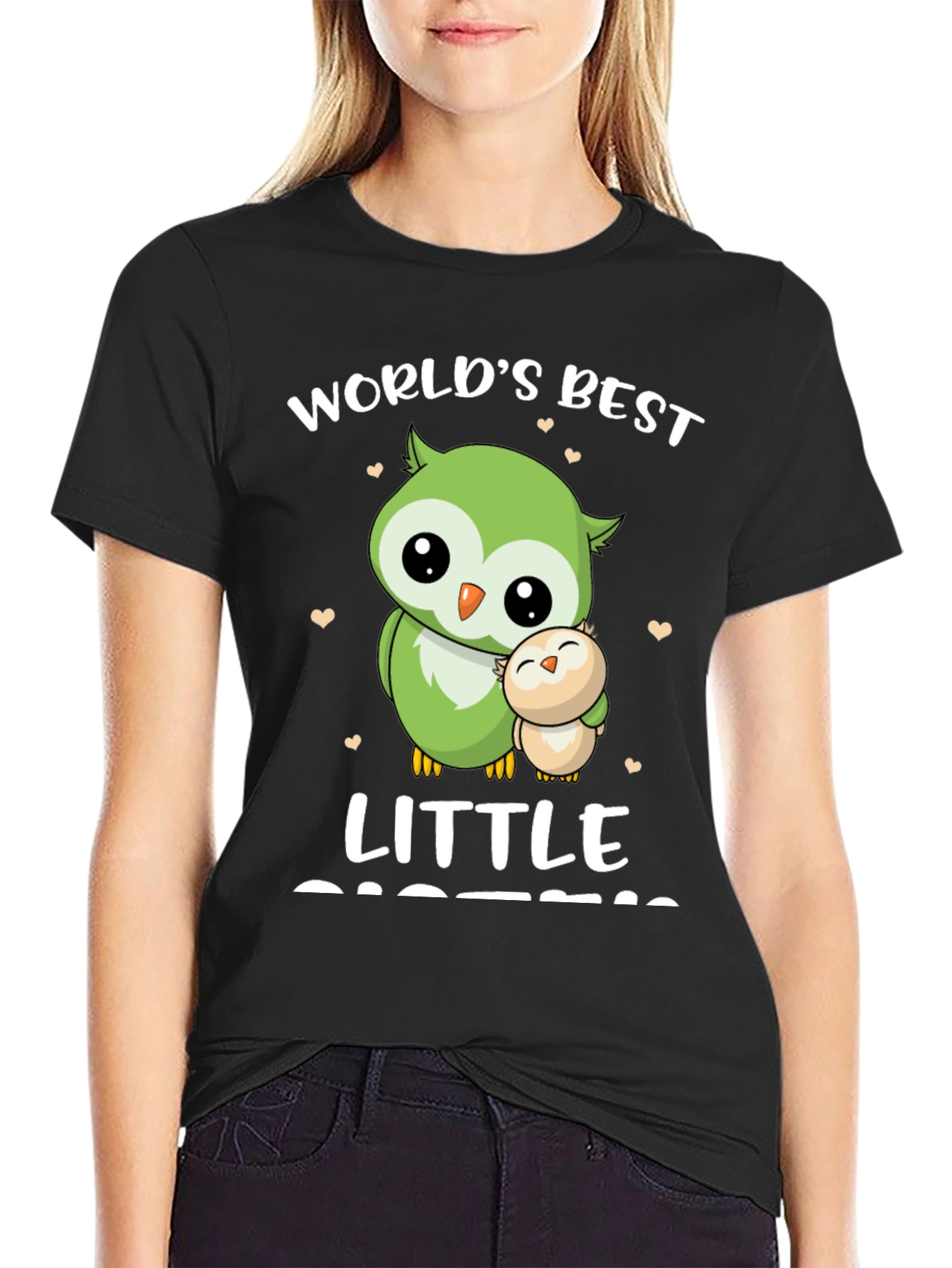 Worlds Best Little Sister Owl T-Shirt