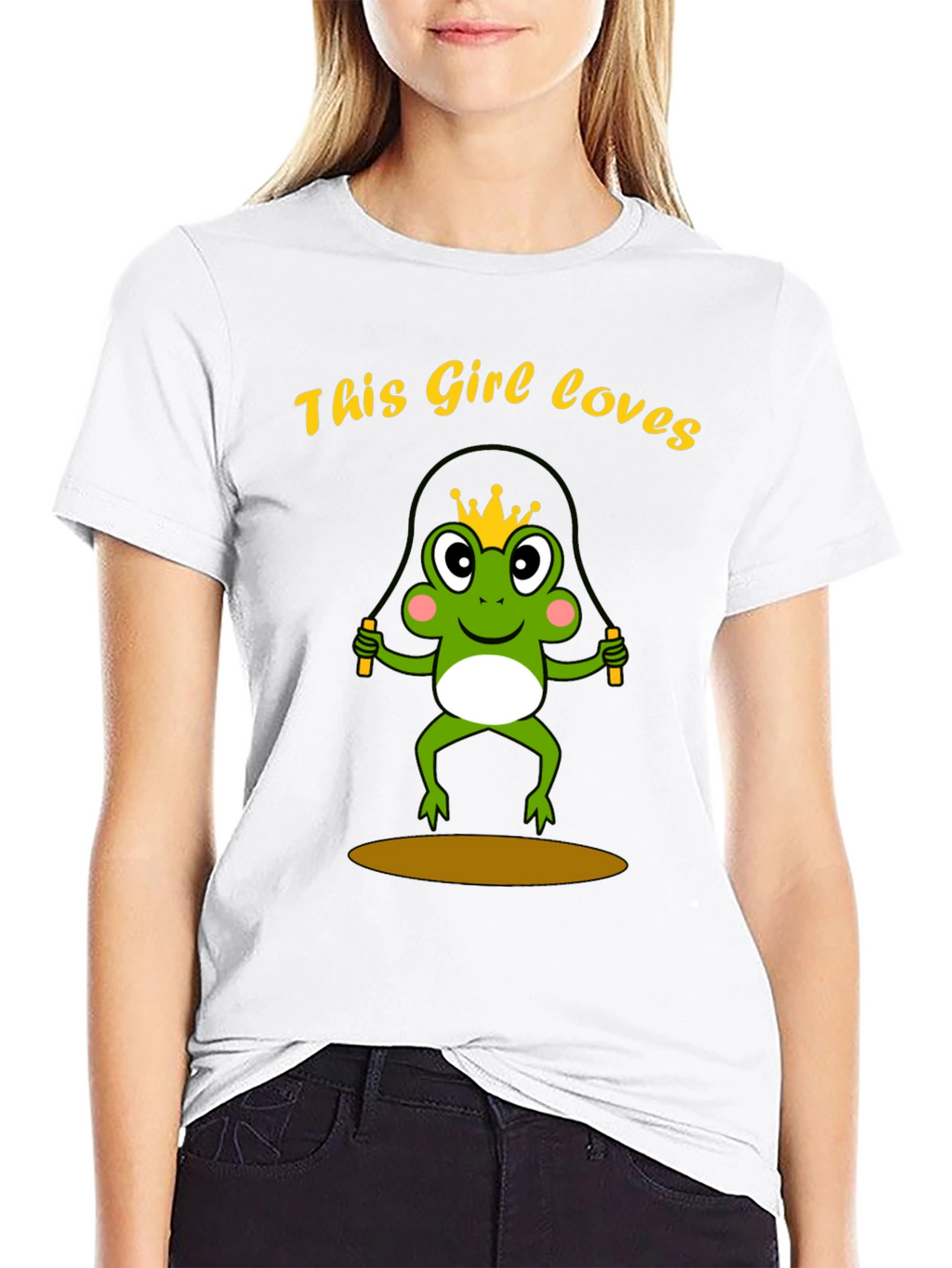 Girl Loves Frog Jumping Rope T-Shirt