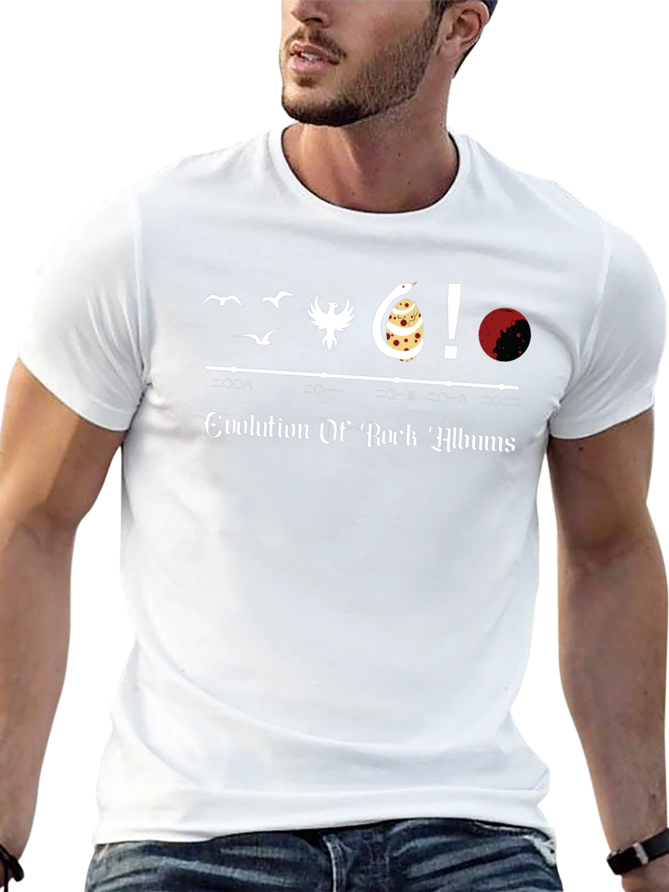 Evolution of Rock Albums Graphic Tee