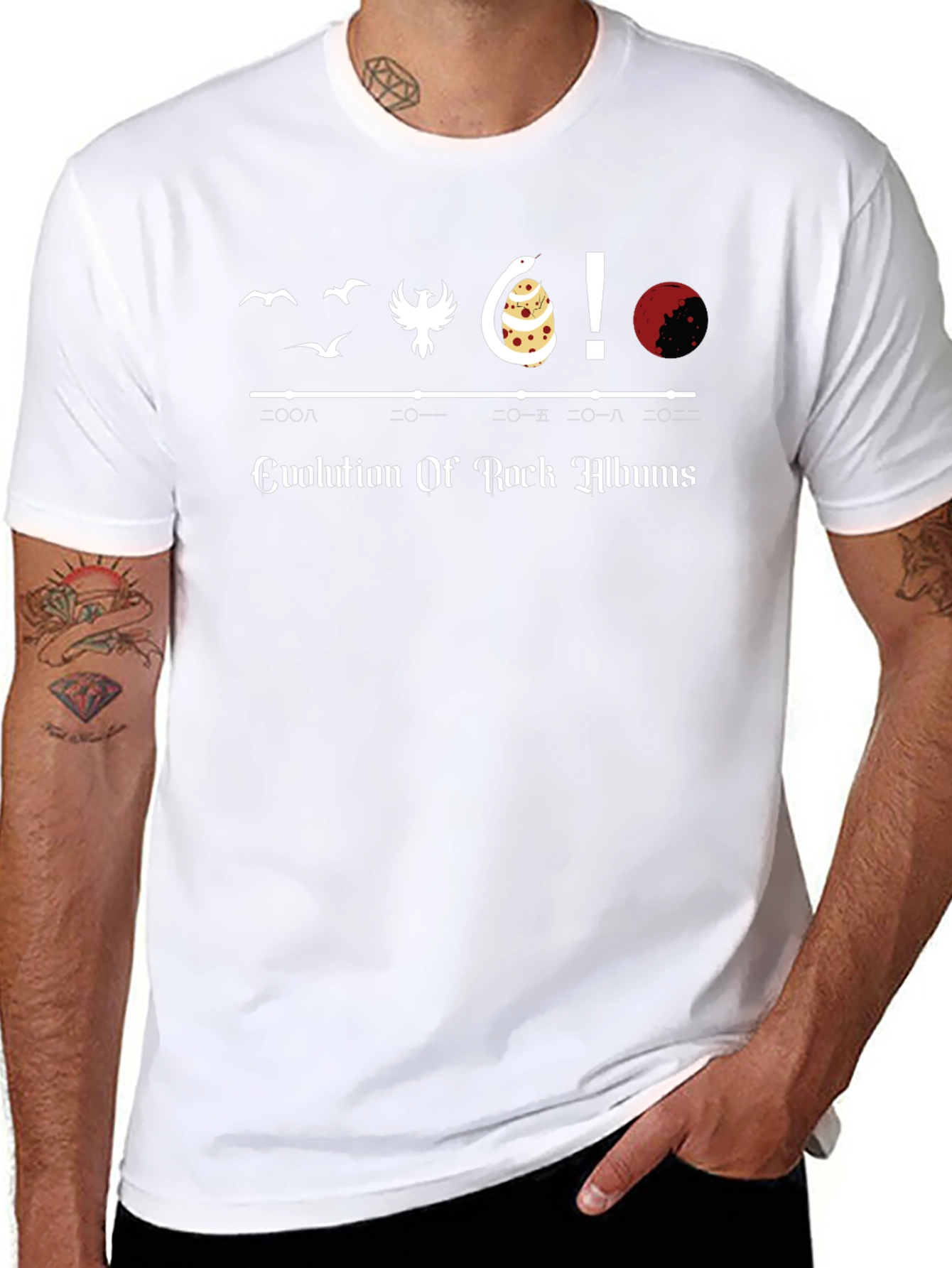 Evolution of Rock Albums Graphic Tee