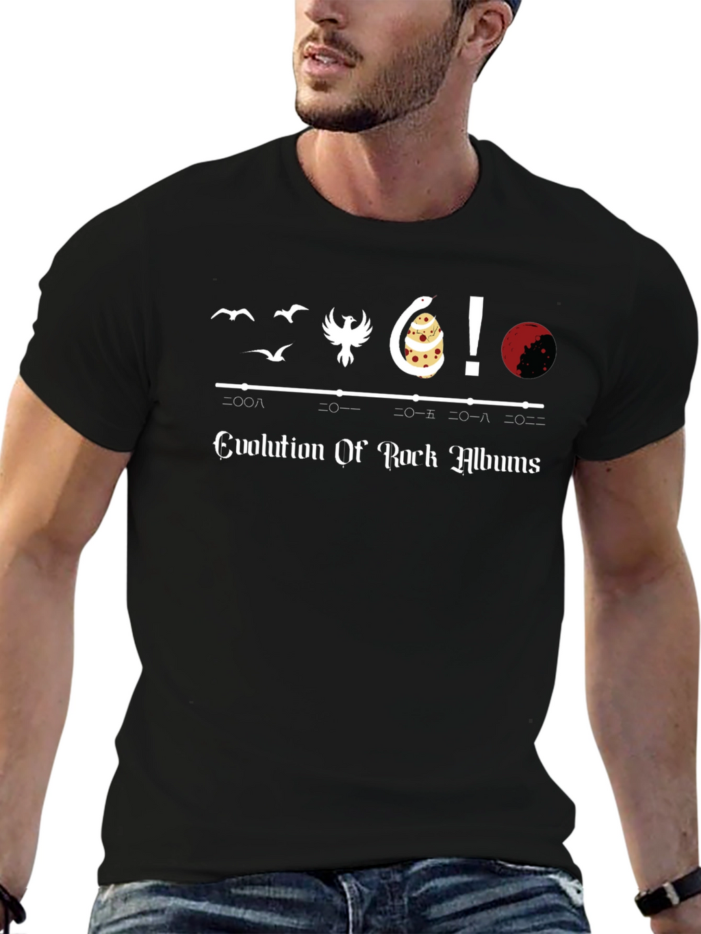 Evolution of Rock Albums Graphic Tee